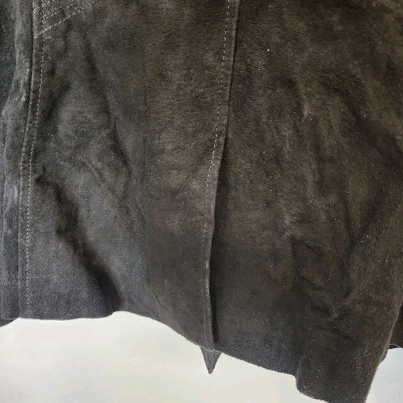 Isaac Mizrahi Live Suede Jacket Womens 18W Black Moto Motorcycle Zipper Classic - Picture 6 of 16